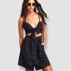 REFORMATION Miramar Tie Front Dress Black